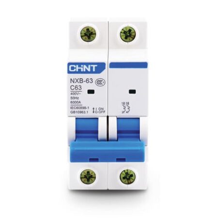 Interruptor automático modular–2 polos (2P)–Curva C–10A–Capacidad de corte 6kA