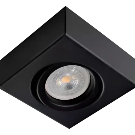 Plafón cuadrado móvil para lámpara dicroica negro- Genrod