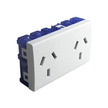 Módulo tomacorriente doble con neutro línea Teclastar blanco – Genrod