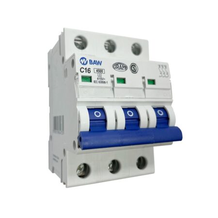 Interruptor Termomagnético Tripolar 16A Curva C 4.5kA – BAW