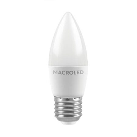 BULBO C37 MACROLED 6W E27 AC180-240V FRIO 6500K
