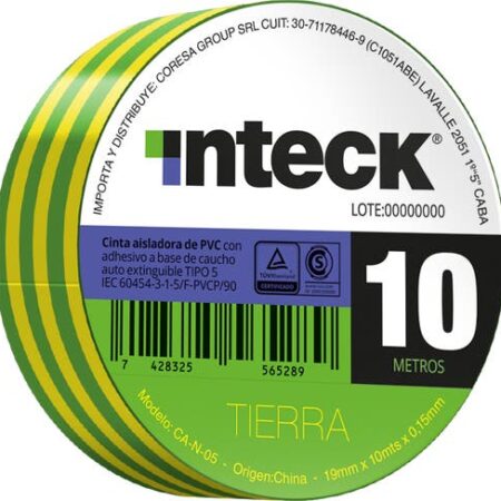 CINTA ADHESIVA PVC INTECK - TIERRA 10 METROS