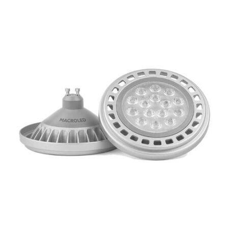 AR111 MACROLED ALUM GRIS 15W GU10 AC200-240V CALIDO 2700K DIM 30º