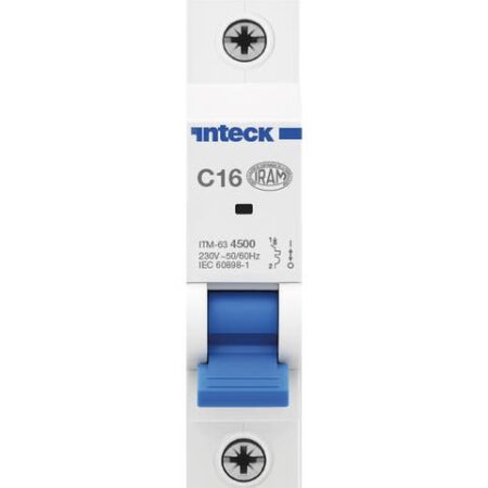 Interruptor Termomagnético INTECK ITM-63, In:16A, Icn:4,5KA, Curva C, 1-polo
