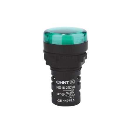 OJO DE BUEY 22 MM COLOR VERDE LED RES 24V CORTO