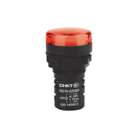 OJO DE BUEY 22 MM COLOR ROJO LED RES 24V CORTO