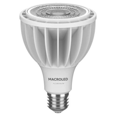 PAR30 ALUMINIO 30W MACROLED, AC100-277V, 30 GRADOS, E27, BLANCO CALIDO 2700K, CRI80