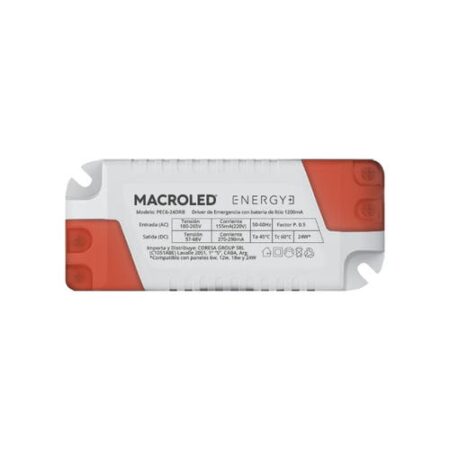 DRIVER DE EMERGENCIA 6W, 12W, 18W, 24W MACROLED AC180-265V