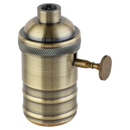 PORTALÁMPARA ALUMINIO E27 VINTAGE CON PERILLA BRONCE