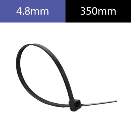PRECINTO DE NYLON 4.8MM X 350MM - NEGRO X 100 UNI