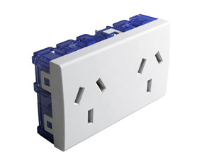 Módulo Tomacorriente Doble 10A-250V~ Blanco 45287 - Teclastar