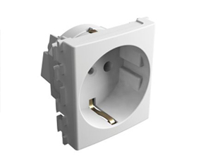 Módulo Toma Schuko Tierra Lateral 16A - 250V~ Blan 45246 - Teclastar