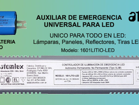 Auxiliar de emergencia UNIVERSAL PARA LED 1601LITIO-LEDINTEGRADO
