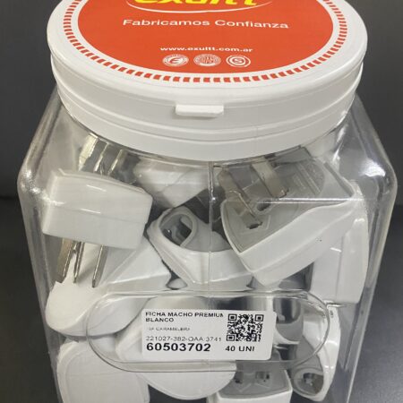 CARAMELERA FICHA MACHO 3P SALIDA LATERAL PREMIUM BLANCA 60503702 EXULTT